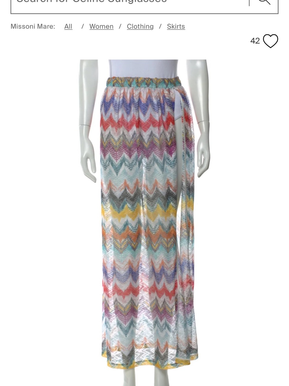 Missoni Multicolor Chevron Print Maxi Skirt in Pastel Rainbow